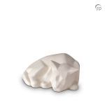 Urna mascota de cerámica blanca  mate